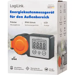 Medidor de consumo de energia com display LCD 230VAC 16A - IP44