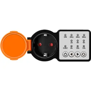 Temporizador de exterior c/ contagem decrescente e função de ciclo - IP44