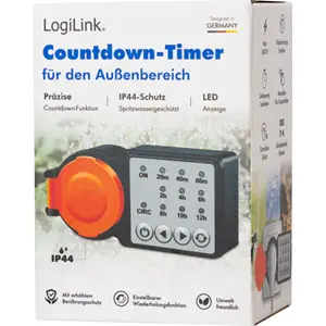 Temporizador de exterior c/ contagem decrescente e função de ciclo - IP44