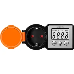 Medidor de consumo de energia com display LCD 230VAC 16A - IP44