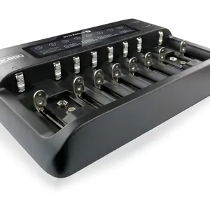 Carregador inteligente multibaterias íons de lítio / Li-FePO4 / Li-HV / Ni-MH e cilíndricas 9 V