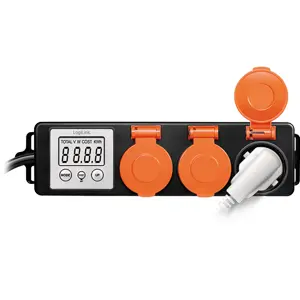 Bloco de 3 tomadas para exterior c/ medidor de consumo - IP44