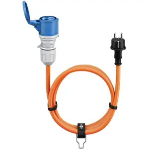 Cabo adaptador schuko macho - ficha CEE 16A monofásica fêmea 3 pólos - 1.5m