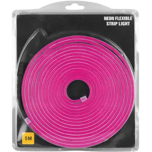 Tira LED NEON FLEX ROSA 12VDC 10W/m (50W) IP65 - 6x12mm - rollo de 5.0m