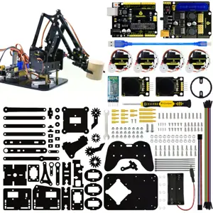 Kit Completo de Braço Robótico 4DOF compatível c/ Arduino