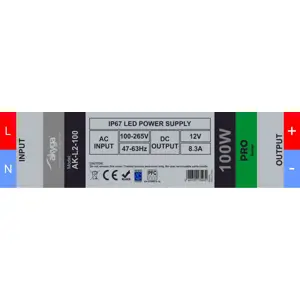 Fonte de alimentação 12VDC 8.5A 100W IP67