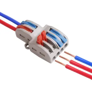 Ligador Rápido 3 ligações Duplo (1-para-2) (0.08...4mm²) c/ patilhas
