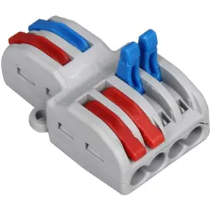 Ligador Rápido 3 ligações Duplo (1-para-2) (0.08...4mm²) c/ patilhas