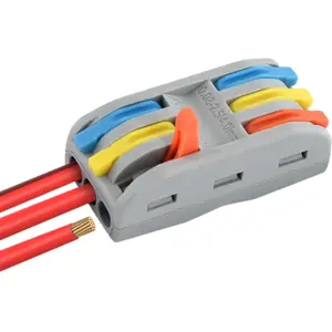 Ligador Rápido 2 ligações Triplo (em linha) (0.08...4mm²) c/ patilhas