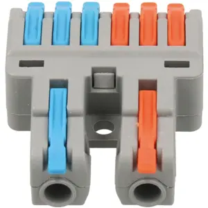 Conector rápido 4 conexiones Doble (1-para-3) (0.08...4mm²) c/ patillas