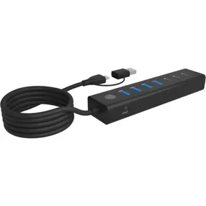 HUB USB 3.2 con 7 puertos (4x USB-A; 3 x USB-C) c/ cable USB-C + adaptador USB-A