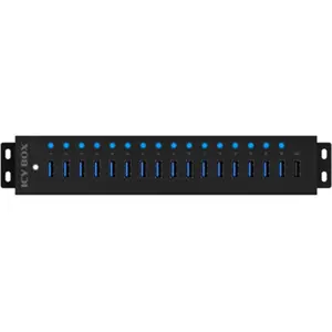 HUB USB 3.2 con 17 puertos (16x USB-A; 1x USB-A 7,5 W) c/ cable USB y adaptador 12V