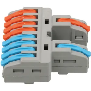 Ligador Rápido 5 ligações Duplo (1-para-4) (0.08...4mm²) c/ patilhas