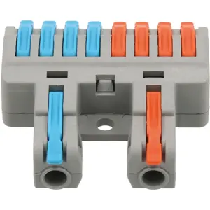 Ligador Rápido 5 ligações Duplo (1-para-4) (0.08...4mm²) c/ patilhas