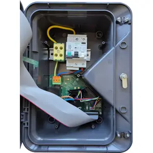 Carregador para carro elétrico (Wallbox) de 7,4kW monofásico c/ cabo T2 10m + Proteção + Detetor Fugas DC