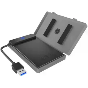 Caixa para disco rígido HDD/SSD SATA 2,5'' com adaptador USB-A 3.2