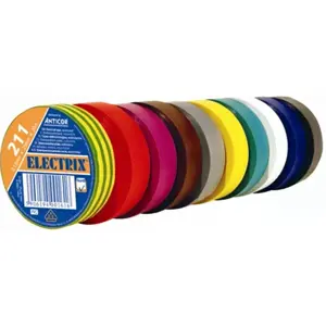 Conjunto 10 fitas isoladoras PVC (várias cores) 19mm x 20m
