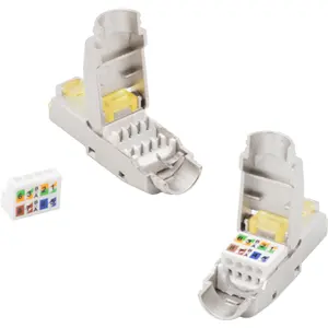 Ficha RJ45 Cat8.1 blindada de montaje en campo (Toolless) - extra corta