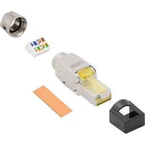 Ficha RJ45 Cat8.1 blindada de montaje en campo (Toolless) - extra corta