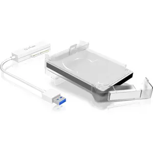 Caixa transparente para disco rígido HDD/SSD SATA 2.5'' c/adaptador USB