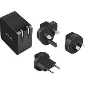 Carregador de viagem USB-C 65W GaN c/ adaptadores internacionais (EU/UK/AU/US)