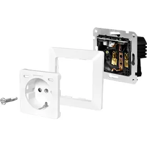 Tomada de parede Schuko 230VAC 16A c/ 2x USB-C PD 3.0 (25W máx.)