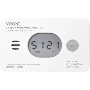 Detetor autónomo de Monóxido de Carbono (CO) + Temperatura e Humidade c/ ecrã LCD – (2x AA)