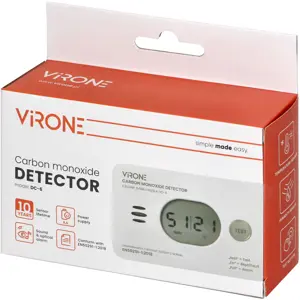 Detetor autónomo de Monóxido de Carbono (CO) + Temperatura e Humidade c/ ecrã LCD – (2x AA)