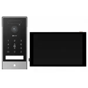Kit Videoporteiro Inteligente WiFi 6 / 2 Fios c/ Câmara 4K + Leitor Biométrico Palma/Rosto + RFID + Ecrã Tátil 8''