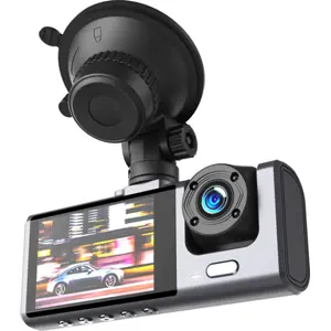 Dashcam frontal 1080p com display 2'' e câmara de interior + câmara de traseira
