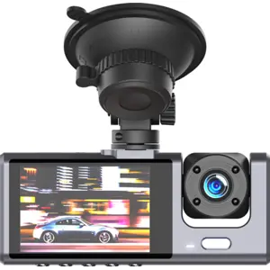 Dashcam frontal 1080p com display 2'' e câmara de interior + câmara de traseira