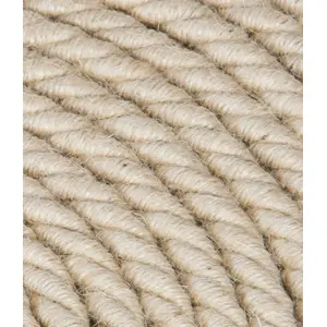 Cabo têxtil torcido 2x0.75mm 50M - corda JUTA Ø12mm