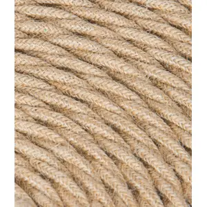 Cabo têxtil torcido 2x0.75mm 50M - corda JUTA Ø7.4mm