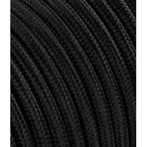 Cabo têxtil redondo 2x0.75mm 50M - Preto
