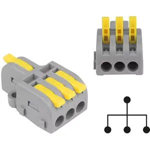 Ligador Rápido 4 ligações (1-para-3) (0.08...4mm²) c/ patilhas