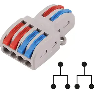 Ligador Rápido 3 ligações Duplo (1-para-2) (0.08...4mm²) c/ patilhas