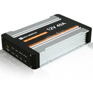 Carregador de baterias DC-DC c/ entrada Alternador + carregador Solar MPPT - 12V 40A
