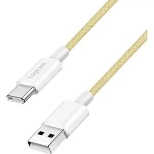 Cabo USB-A ➝ USB-C PD 60W c/ revestimento em nylon - Amarelo - 1 m