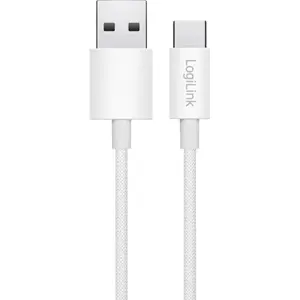 Cabo USB-A ➝ USB-C PD 60W c/ revestimento em nylon - Branco - 1.5 m