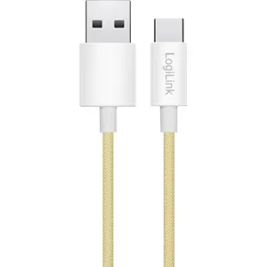 Cable USB-A ➝ USB-C PD 60W con revestimiento de nylon - Amarillo - 1 m