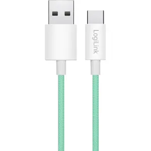 Cabo USB-A ➝ USB-C PD 60W c/ revestimento em nylon - Verde - 1.5 m