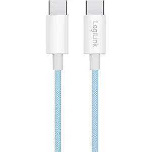 Cabo USB-C ➝ USB-C PD 60W c/ revestimento em nylon - Azul - 0,5 m
