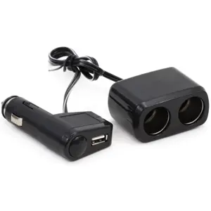 Distribuidor de isqueiro 12/24VDC de 2 saídas c/ 1x USB-A
