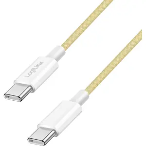 Cabo USB-C ➝ USB-C PD 60W c/ revestimento em nylon - Amarelo - 0,5 m