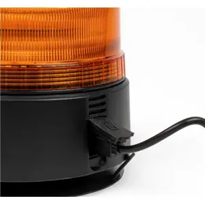 Sinalizador (pirilampo) LED sem fios 15W estroboscópico e rotativo (magnético + ventosa) - Laranja - IP66 - Ø123x110mm