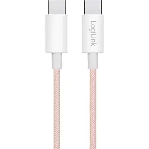 Cabo USB-C ➝ USB-C PD 60W c/ revestimento em nylon - Rosa - 1,5 m