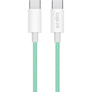 Cabo USB-C ➝ USB-C PD 60W c/ revestimento em nylon - Verde - 1 m