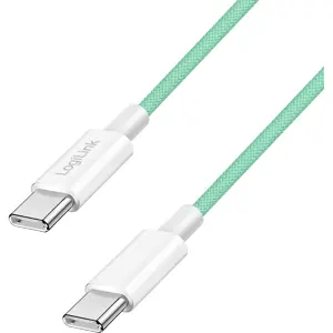 Cabo USB-C ➝ USB-C PD 60W c/ revestimento em nylon - Verde - 1 m