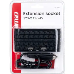 Distribuidor de mechero 12/24VDC de 4 salidas con 2xUSB-A + 1xUSB-C PD