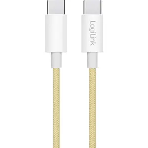 Cable USB-C ➝ USB-C PD 60W con revestimiento de nylon - Amarillo - 1,5 m